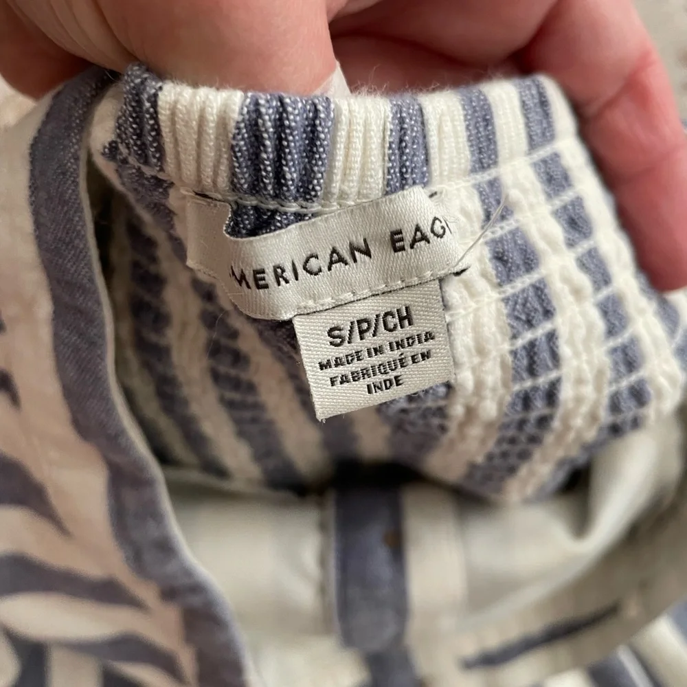 American Eagle striped strapless jumpsuit - Picture 5 of 8